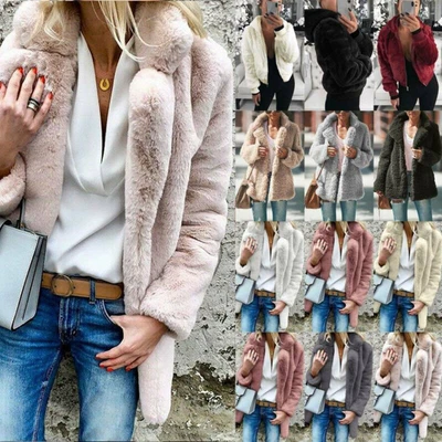 $38.99 • Buy Women Teddy Bear Fluffy Faux Fur Fleece Jacket Coat Casual Outwear Overcoat AU