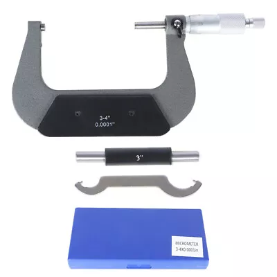 New 3-4 Inch Precision Outside Micrometer 0.0001 Inch Carbide Tipped Micrometer • $30.34