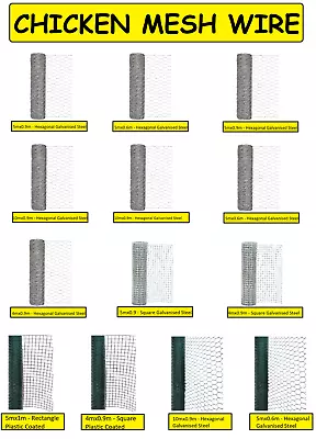 £25.99 • Buy Heavy Duty Garden Chicken Wire Rabbit Protection & Support Mesh Wire Fencing 