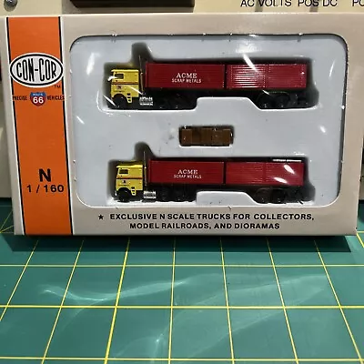 N Scale Con-Cor Ryder Acme Scrap Metals Tractors And Trailers Set NIB • $34.99