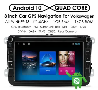 8  Car Android 10 DVD Player GPS Navigation Radio Stereo For VW Volkswagen Jetta • $159.24