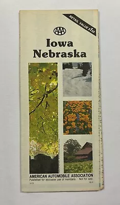1982 Aaa Vacation Travel Guide Map Iowa - Nebraska ~ American Automobile Assoc. • $2.99