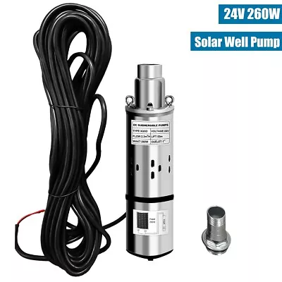 DC 24V 3'' Solar Deep Well Pump Water Pump 2300L/h Stainless Steel Submersible • $51.99