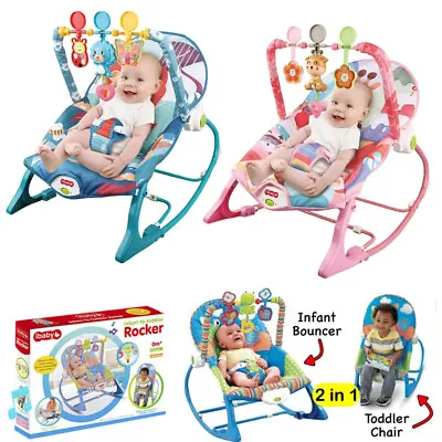 Electric Baby Bouncer Vibration Chair Baby Rocker Musical Cradle Swing Seat Gift • £29.90