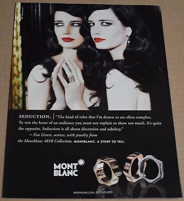 2008 Print Ad Mont Blanc Jewelry Eva Green Actress Seduction Beauty Art Pinup • $15.98