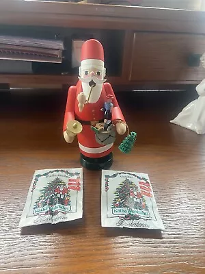 VTG Erzgebirgische Volkskunst German Smoker Santa Toys And Tree Great Condition • $0.99