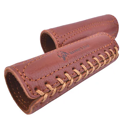 Soft Cowhide Leather Motorcycle Handlebar Grips Handlebar Lever Cover • £18.04