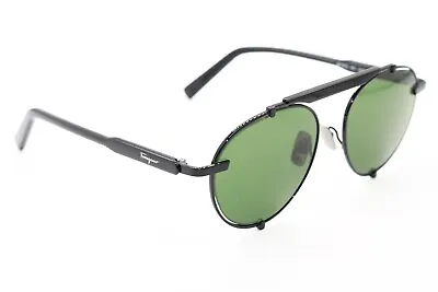 New Salvatore Ferragamo Sf 197s 001 Green Black Authentic Sunglasses 52-17 • $88.11