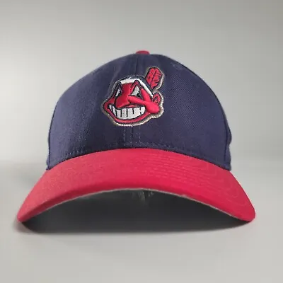 Vintage Cleveland Indians Hat Chief Wahoo New Era Wool Diamond Collection 7 1/4 • $17.50