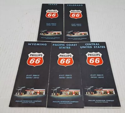 Lot Of 5 Phillips 66 Road Maps Vintage • $124.99