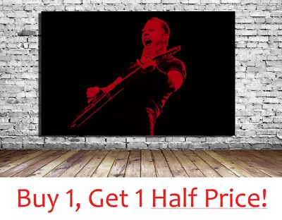 £27.99 • Buy JAMES HETFIELD METALLICA CANVAS ART : READY TO HANG : Black And Red Canvas Print