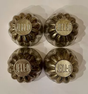 4 Vintage Aluminum Jello Molds Cups Tins Mini Tarts Jewelry Makeup Crafts Beads • $14.95