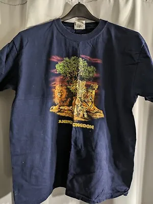 Vintage Walt Disney World Animal Kingdom Navy T-Shirt Size L • $18.74