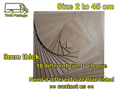 Wooden Square Plywood Shape Size 2 To 45 Cm Craft Blanks Laser Off Cut Not MDF • £319.99