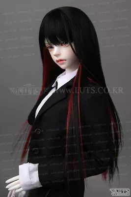 Luts BJD Doll Wig - 8-9 SDW 407 Long Black And Red • $30