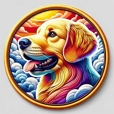 Golden Retriever Dog Patch Iron-on Applique Animal Badge Canine K9 Family Pet • $4.95