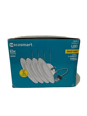 EcoSmart 6 In. 3000 K Color Temperature T20 Integrated LED White Recessed Baffle • $26