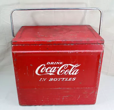 Vintage 1950's Coca Cola Picnic Ice Chest Cooler Progress Refrigerator Co. • $249.99