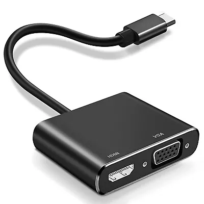 USB C To HDMI VGA Adapter USB Type C To VGA HDMI Adapter Hunderbolt 3 VGA New • $6.99