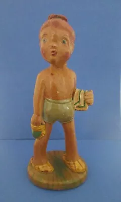 Vintage MORTENS STUDIO DUROSTONE BEACH GIRL FIGURINE • $39