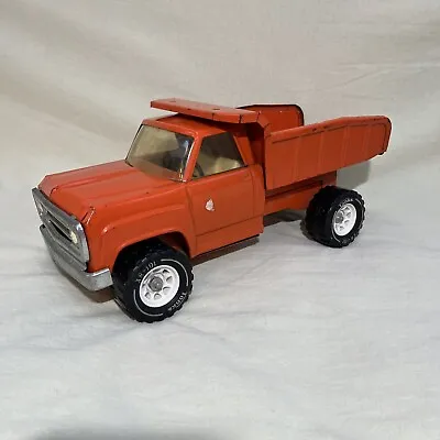 Vintage Tonka Toys Pressed Steel Orange Dump Truck 13190-Tires XR-101 • $49.95