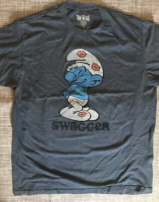 Xl Swagger Smurfs True Vintage Men's 50/50 Cotton Polyester Crew Neck T Shirt • $19