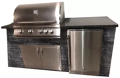 TRU Innovative Outdoor 6' Grill Island Blaze Package Gray Top/Gray Wood Walls • $7895