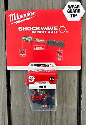 Milwaukee 25 Piece SHOCKWAVE Screwdriver Bit Set CD PH2 25mm 4932472037 • £9.99