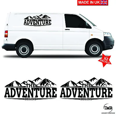 The Adventure Begins Large Funny Transporter T5 T4 Camper Vinyl Decal Stickers • £29.99