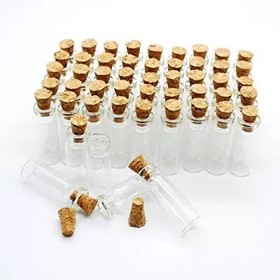 Mini Small Cork Stopper Glass Bottles Spell Jar Clear Empty Vial Pendants Cuboid • £4.69