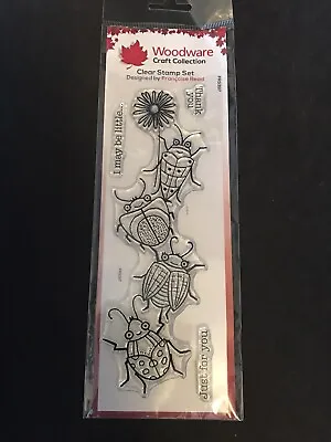 £3.99 • Buy Woodware Craft Collection Clear Stamp Set - Beetle Flower Cute Bugs Insects