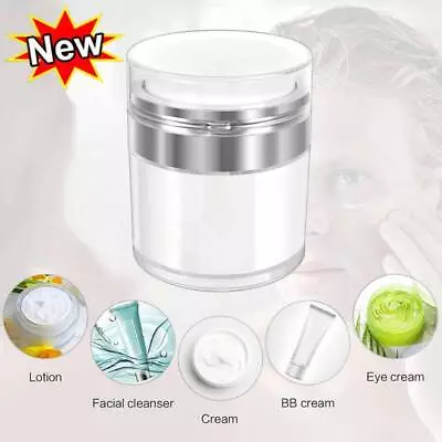 $4.49 • Buy Airless Pump Jar Empty Acrylic Cream Bottle Refillable Cosmetic Containf