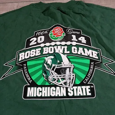 Michigan State Spartans Rose Bowl 2014 Size XL Green T-Shirt • $11.99