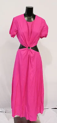 $104.99 • Buy STAUD Women's Calypso Midi Cut-Out Nylon Dress LV5 Bougainvillea Large NWT