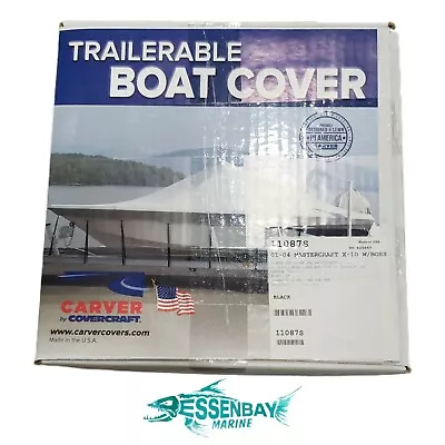 01-04 Mastercraft X-10 W/Boss TWR Carver Boat Cover 11087S 7OZ Black NO TIE DOWN • $519.16