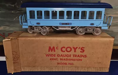 Vtg McCOY Wide Gauge Trains  BLUE No 1969 KEVAN ANN Passenger Car Standard Boxed • $165