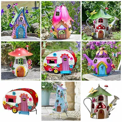 Large Colourful Novelty Fairy House Indoor Outdoor Garden Ornament Decoration • £22.99