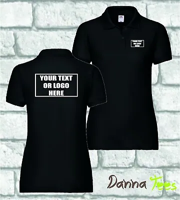£6.95 • Buy Custom Printed LADY FIT Polo Shirt Personalised *Events * Business * Text * Logo