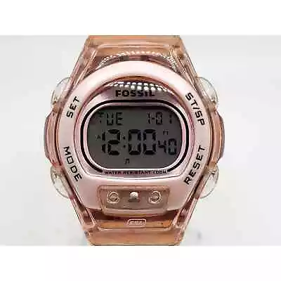 Fossil FSL Digital Watch Women New Battery No Sound Pink Orange DQ-1128 • $28.80