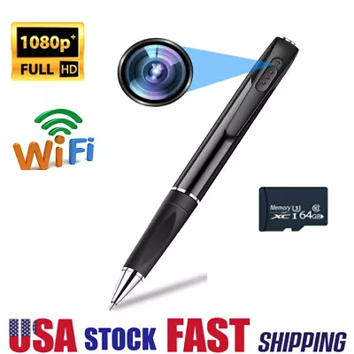 WiFi Cam Pocket Pen Camera HD1080P Mini Body Video Recorder DVR Security USB 64G • $14.75