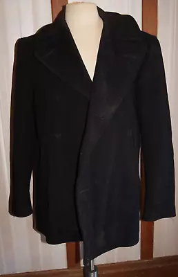 WWII  WW2 Military Pea Coat US NAVY 100% Wool Antique Vintage 1940's Naval C F • $35