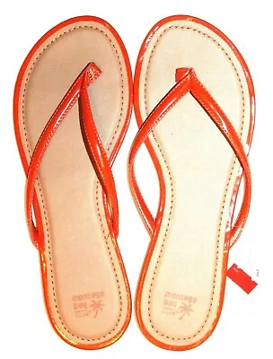 Montego Bay Club Women's Floral Tan White Black Orange Thong Sandal Slippers  • $19.98