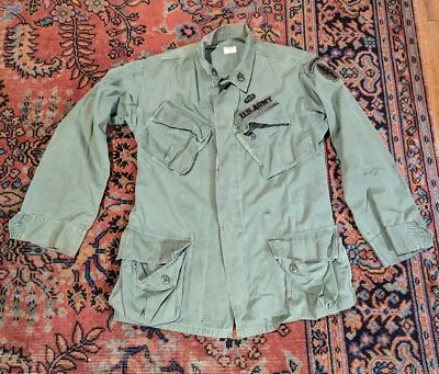 Vietnam 1969 US  Special Forces COAT POPLIN W/R RIP-STOP OG 107 SLANT POCKET • $125