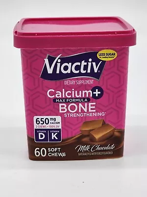 Viactiv Calcium Plus Vitamin D K Soft Chews Milk Chocolate 60 Count BB: 08/2025 • $15.94