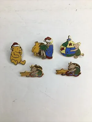 5 VTG Michel Co. Disney Winnie The Pooh Piglet Christopher Robin Christmas Pins • $32.50
