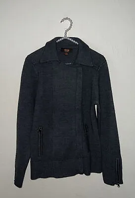 Victor Alfaro Women’s Zip Sweater Jacket Blazer Moto Style Black Sz M • $38