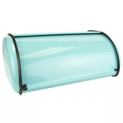 Roll Up Lid Stainless Steel Bread Box Turquoise • $28