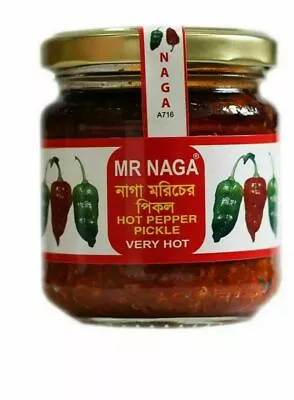 Mr Naga Very Hot Pepper Pickle - Naga Chilli Pepper Pickle - 190g - FREE P&P • £7.49