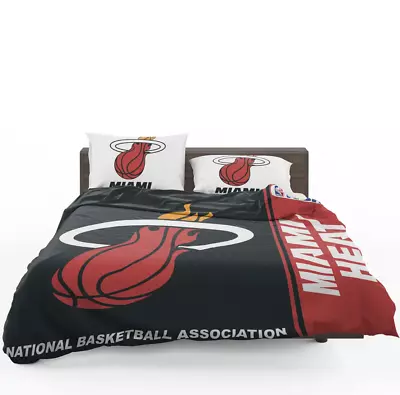Miami Heat NBA Basketball Quilt Duvet Cover Set Bed Linen Bedding Queen King • $47.99