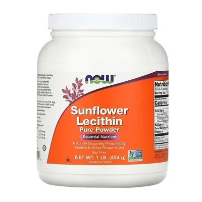Now Foods Sunflower Lecithin Pure Powder 454g | Soy-Free Non-GMO Verified • £24.99